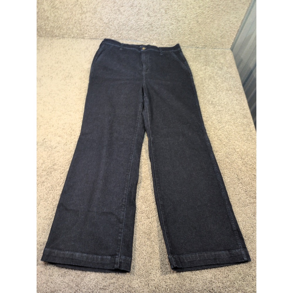 J.Crew Dark Wash Wide Leg Denim Trouser Jeans BU834 Blue Womens 32‎